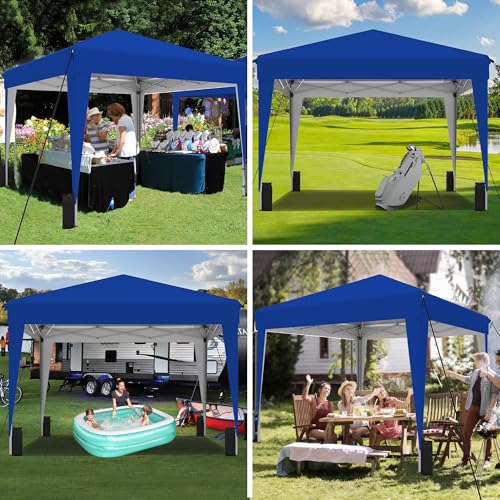 SANWAY 10x10 Pop Up Canopy Tent with Sidewalls x 4 &ndash; Easy Setup Canopy Tent, Waterproof, UV-Resistant