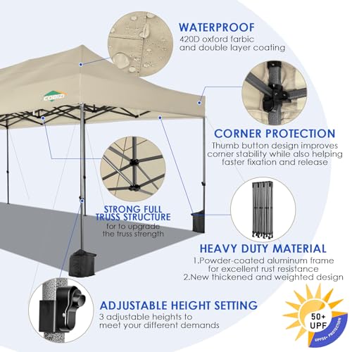 COBIZI 13x26 Pop Up Tent 13x26 Canopy with Sidewalls Heavy Duty Canopy Party Tent for Parties