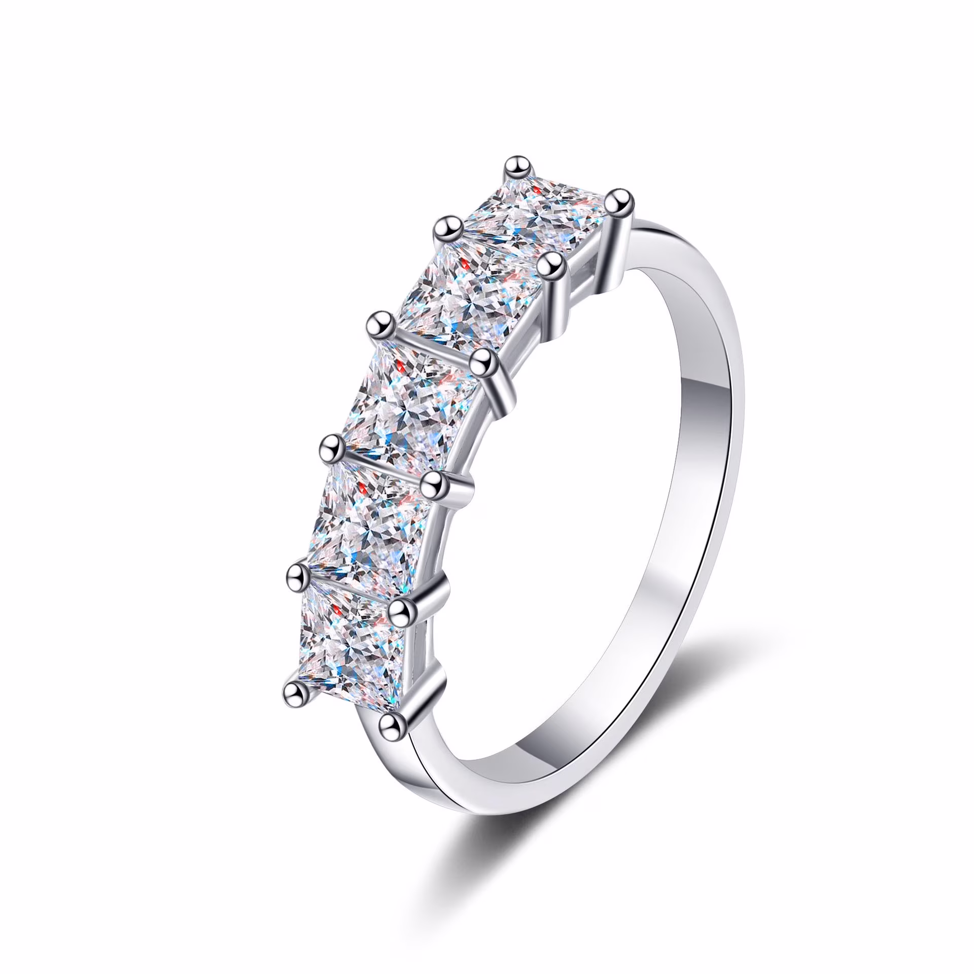 2ct Moissanite Engagement Rings for Women D Color Princess Cut 925 Sterling Silver VVS1 Diamond Rings Moissanite Anniversary Promise Wedding Rings