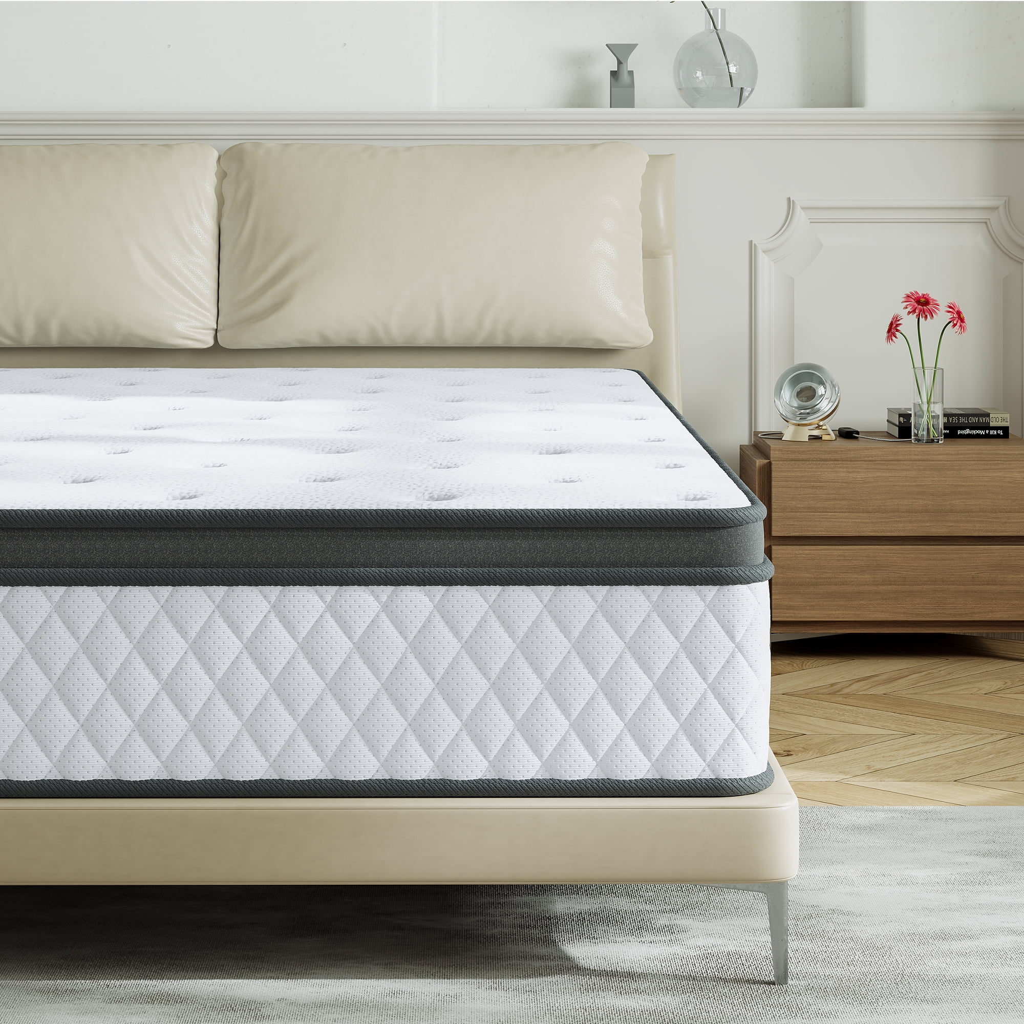 TXO 12 Inch Memory Foam and Innerspring Hybrid Mattress �C Queen Mattress �C Bed in a Box �C Medium Firm Mattress
