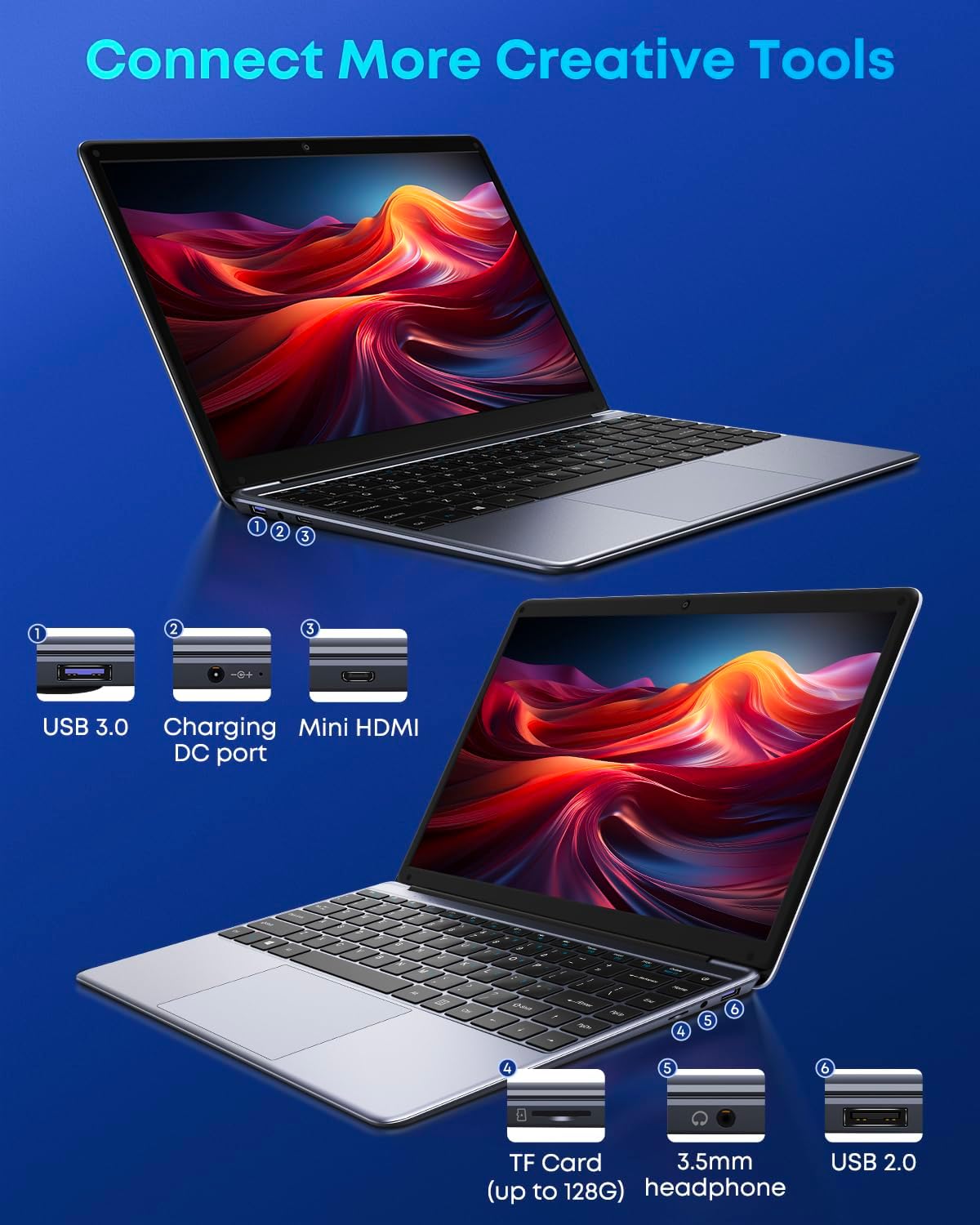 CHUWI HeroBook Pro 14.1'' Laptop with Travel Laptop Backpack, 256GB SSD 8GB RAM, Windows 11 Laptop, 1TB SSD Expand, Intel Celeron N4020(up to 2.8GHz)