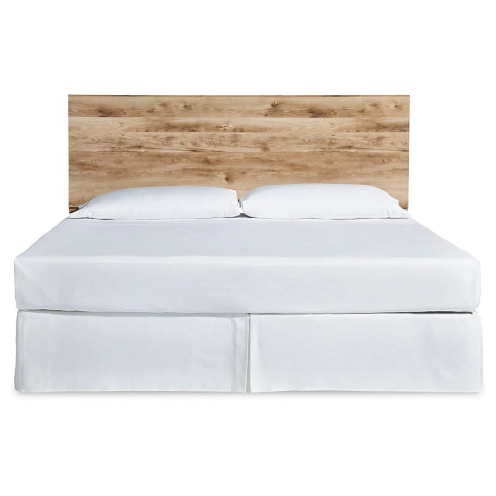 Bowery Hill Contemporary Wood King Panel Headboard in Tan/Golden Rustic
