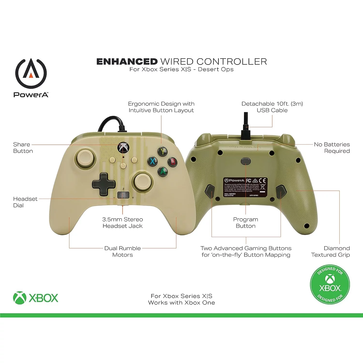 Microsoft Xbox Series X 1TB SSD Bundle with Enhanced Wired Controller (Desert Ops) - Radiant Selections