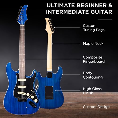 Best Choice Products 39in Full Size Beginner Electric Guitar Starter Kit w/Case, Strap, 10W Amp, Strings, Pick, Tremolo Bar - Sunburst