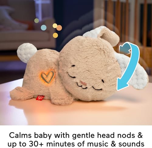 Fisher-Price Baby Toy Soothe 'n Snuggle Otter Portable Plush Sound Machine with Music Lights & Breathing Motion for Newborns 0+ Months