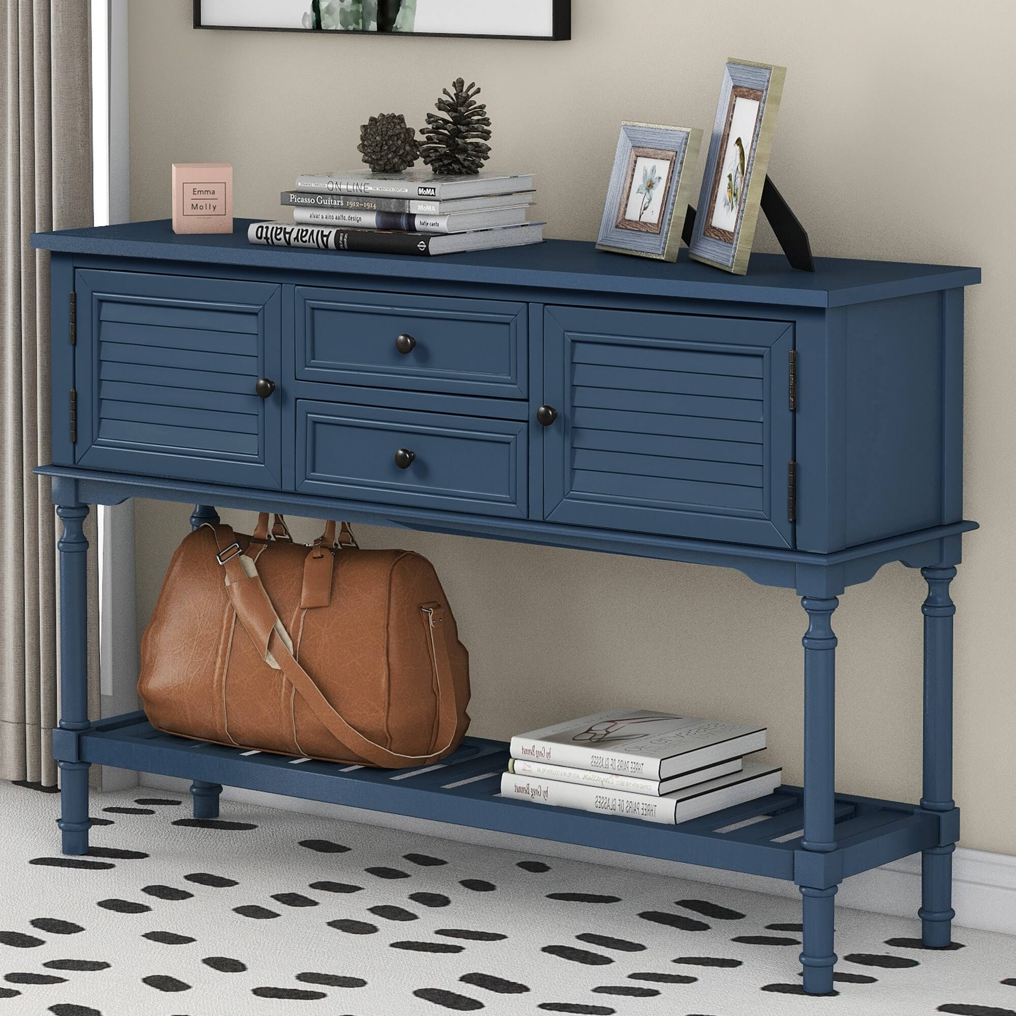Black 47'' Living Room Modern Sofa Table Console Table