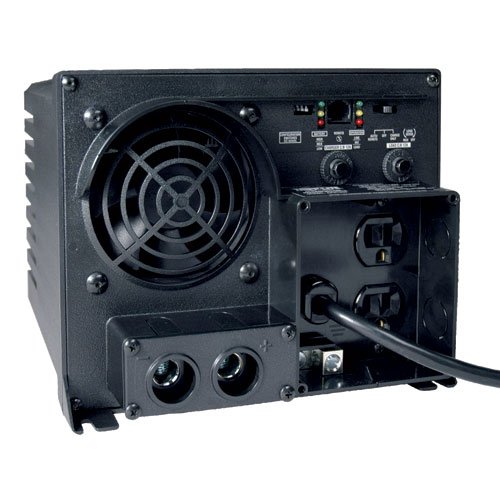Tripp Lite Power Inverter / Charger w/ Auto Transfer Switching, 1250W, 12VDC 120V, 5-15R, 2-Outlets for RVs, Trucks