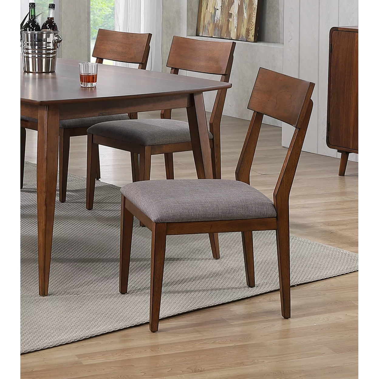 Mid Century Danish Walnut Upholstered Side Chair (Set Of 2)