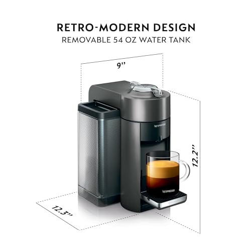 Nespresso Vertuo Coffee and Espresso Maker by De'Longhi, Graphite Metal