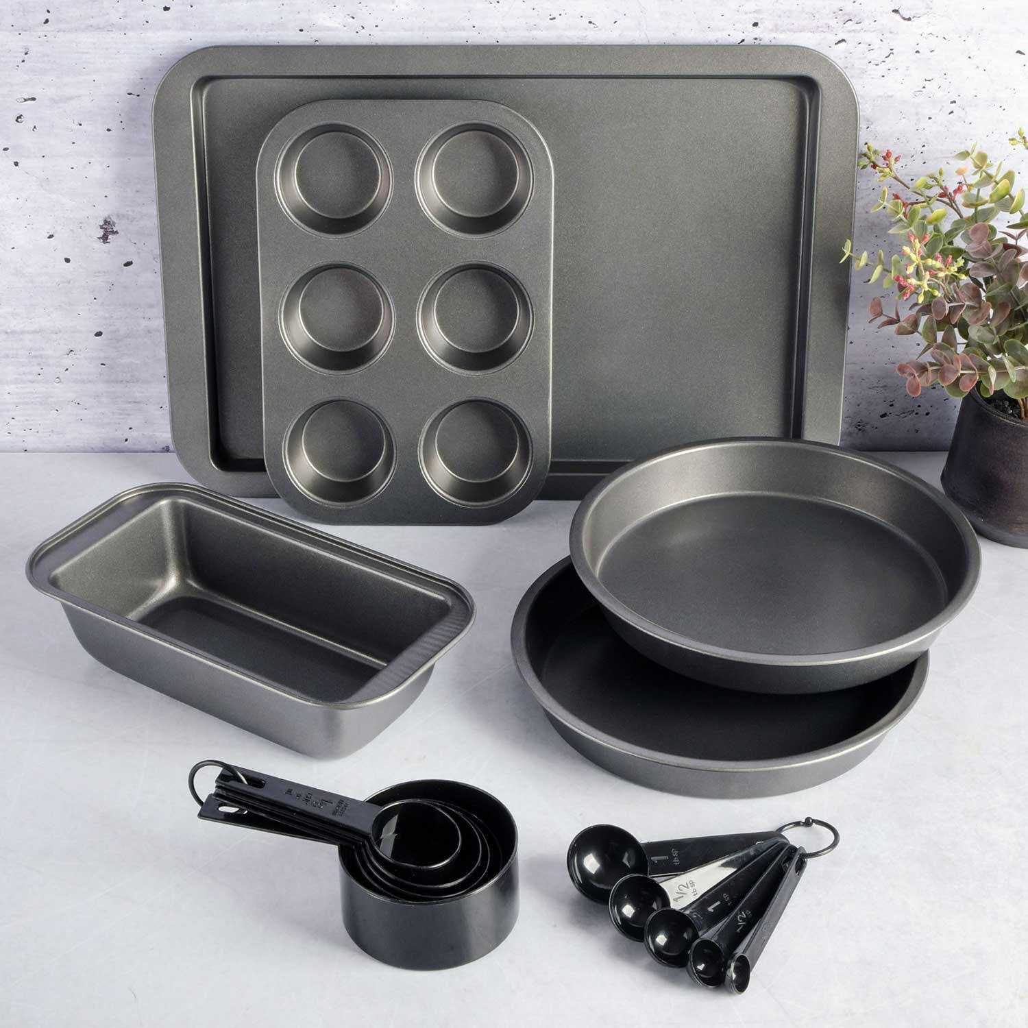 Gibson Home 95-Piece Complete Kitchen in a Box Essential Combo Starter Kit - Black