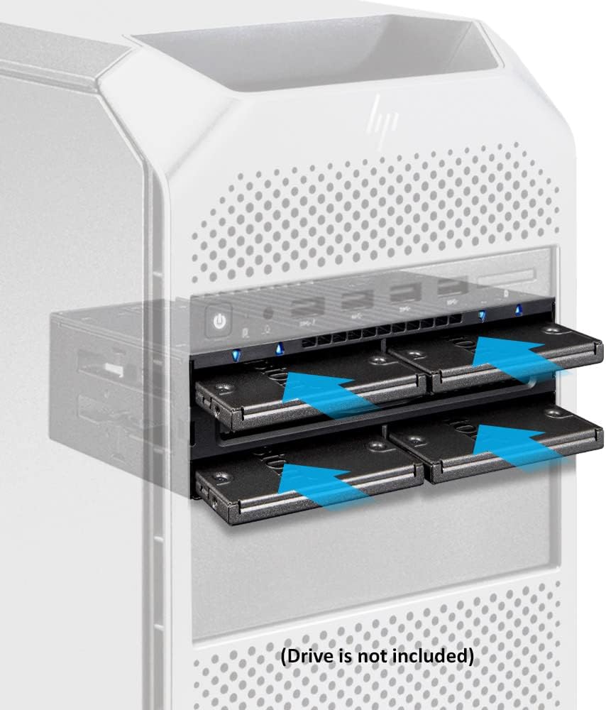 ICY DOCK Tray-Less 4X 2.5 SAS/SATA SSD/HDD Mobile Rack for 5.25" Bay | flexiDOCK MB024SP-B Pack of 2
