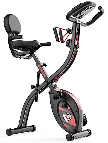 HAPBEAR Folding Exercise Bike Magnetic Foldable Stationary Bike