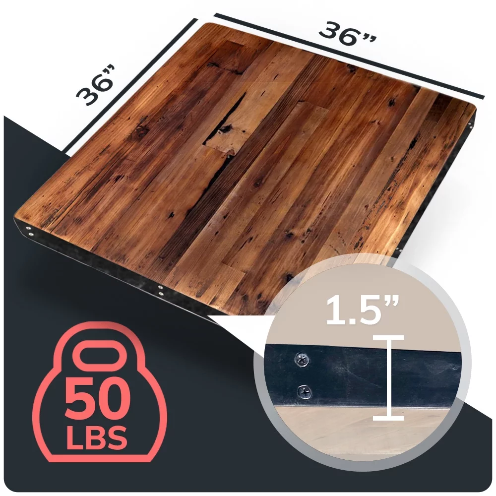 HEIRLOUM Reclaimed Wood Table Top - Rustic Recycled Solid Wooden Piece Perfect for Signs, Kitchens