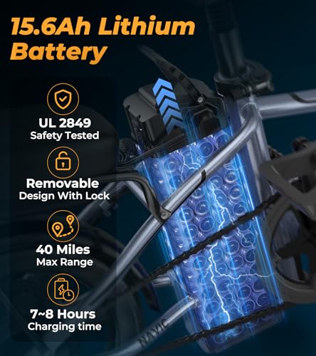 NAVIC Electric Bike for Adults, 14'' Adults Electric Bicycles, Peak 750W Folding Ebike with 499.2/749Wh Removable Battery, Max Speed 22mph