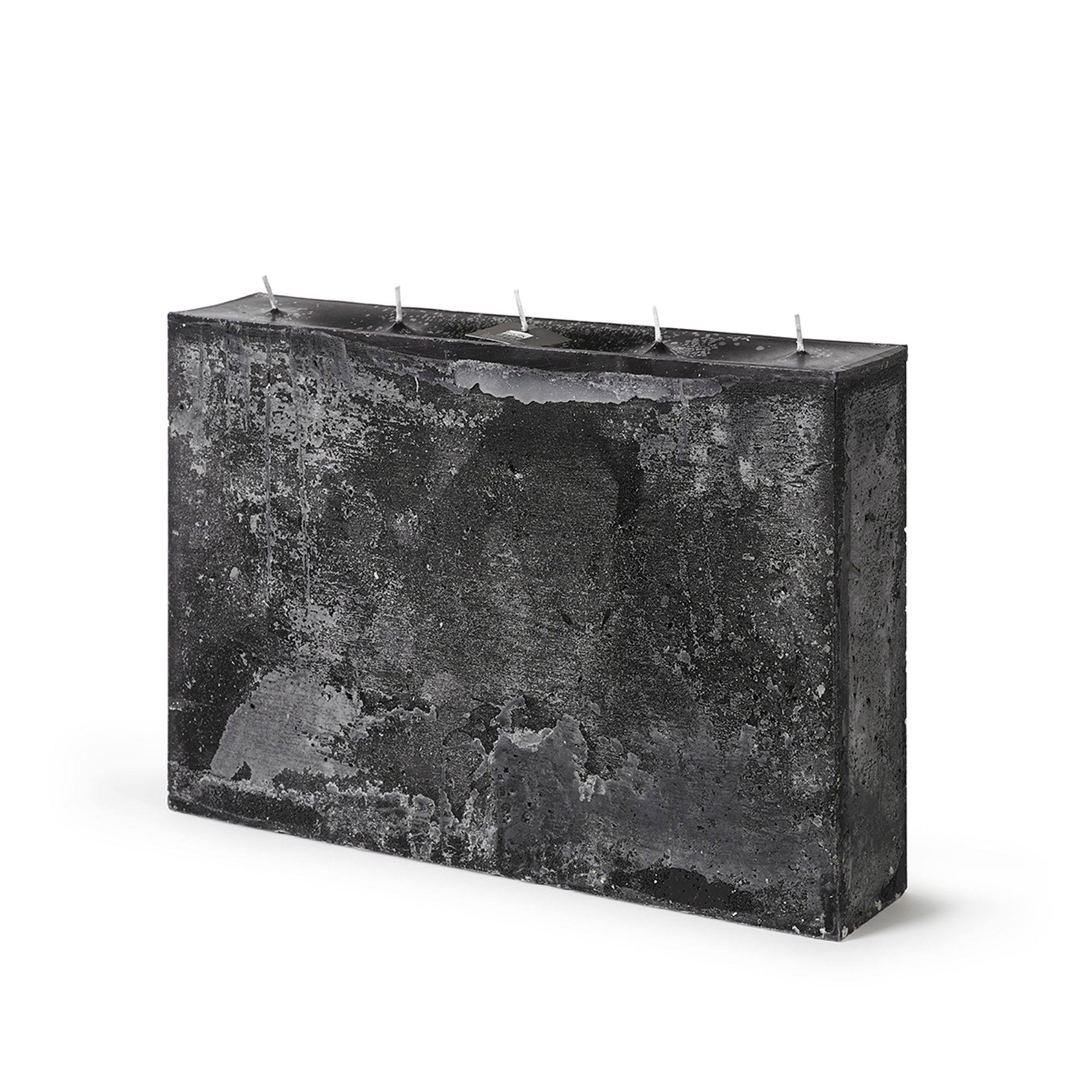 BIDK Home 15.75x22 Black Rectangular 5-Wick Pillar Wax Candle