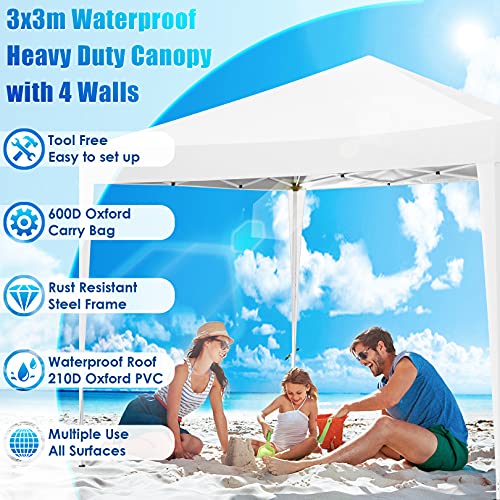 COBIZI Canopy 10x20 Pop Up Canopy Tent with 6 Sidewalls Party Tents for Parties Weddings Backyard Waterproof Canopy Outdoor Commercial Canopy Event