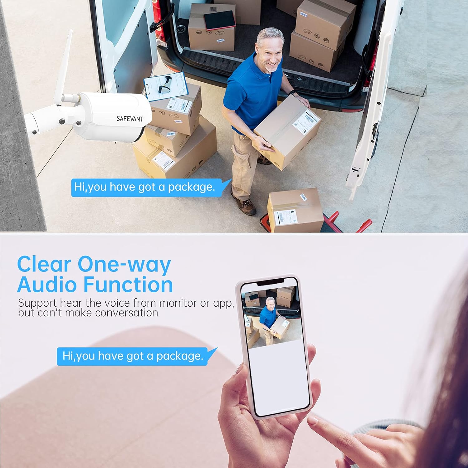 1080P Wireless Camera Security System with One Way Audio