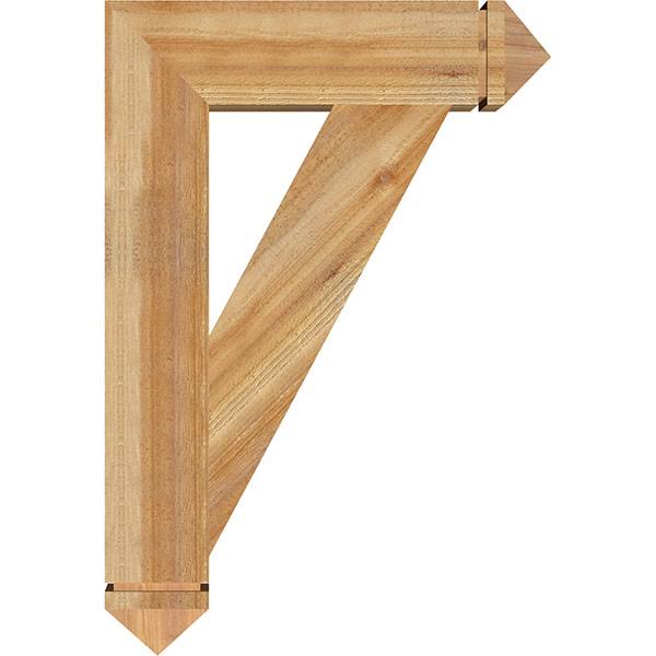 Ekena Millwork BKT06X26X38TRA03RWR 6x22W x 26x22D x 38x22H Traditional Arts u0026 Crafts Rough Sawn BRACKET, Western Red Cedar