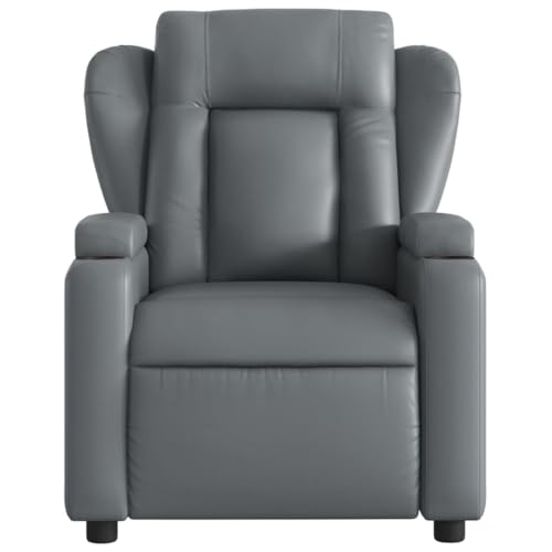 Electric Massage Recliner Chair Gray Faux Leather