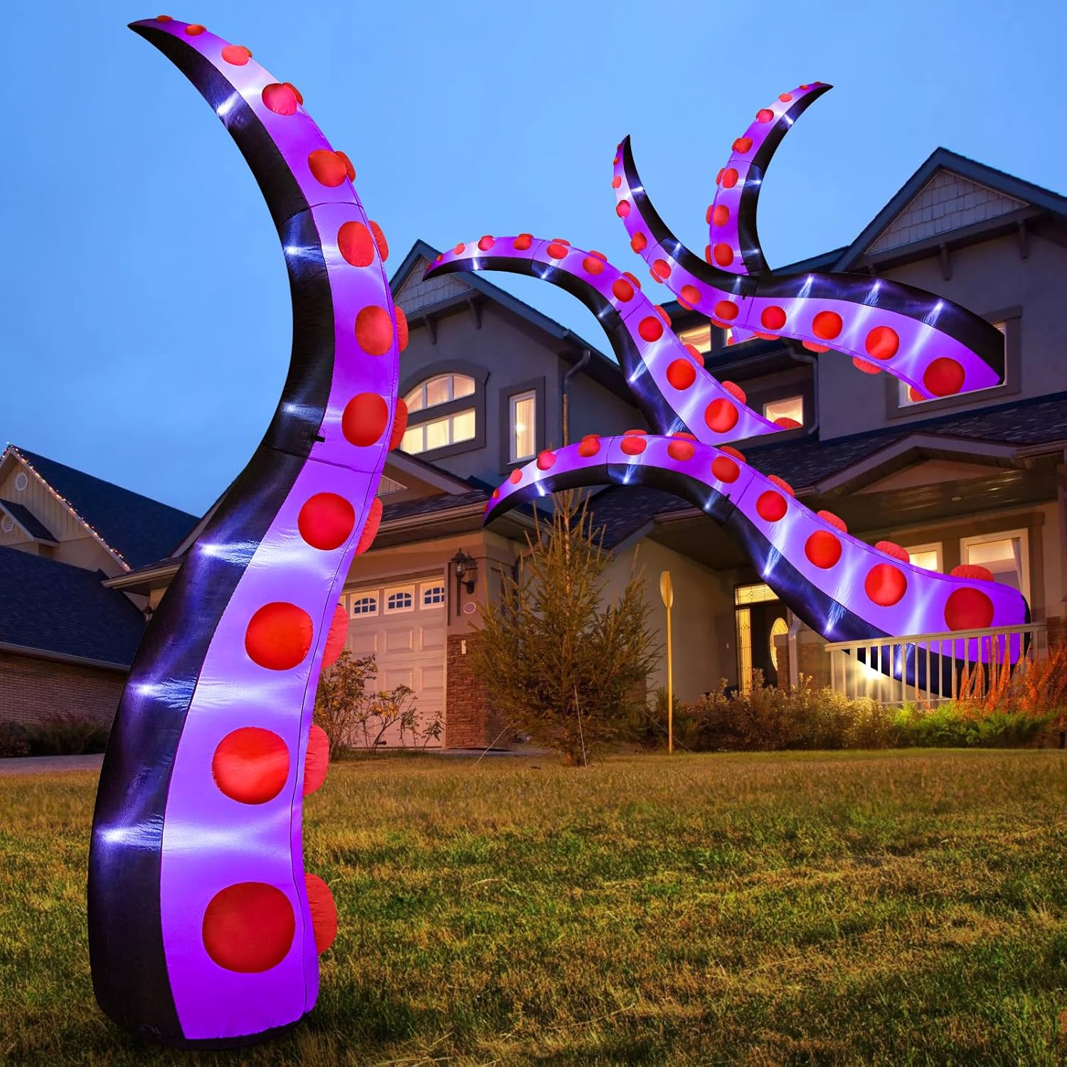 Danxilu 14 FT Huge Halloween Inflatables Octopus Tentacles Built-in LED Lights Inflatable Blow Up Yard Decoration for Halloween Outdoor Decorations