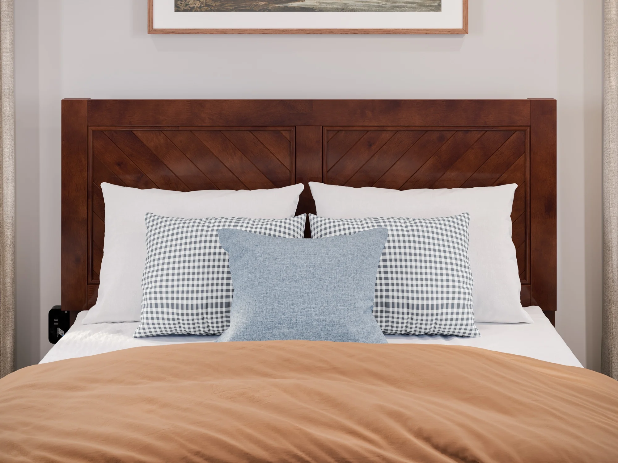 AFI Canyon Walnut Solid Wood Platform Bed with Matching Footboard, Full