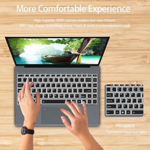 15.6 inch Laptop Computer,Celeron Quad-Core Up to 2.2 GHz,4GB RAM and 192GB SSD,Win11 Laptop Computers with HD IPS,Slim and Lightweight Notebook