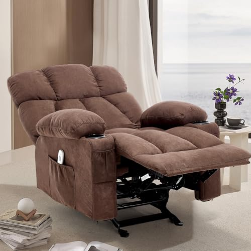 Recliner Chair with Massage and Heat, Rocker Recliner Chairs for Adults, Overstuffed Nursery Rocking Chairs for Living Room