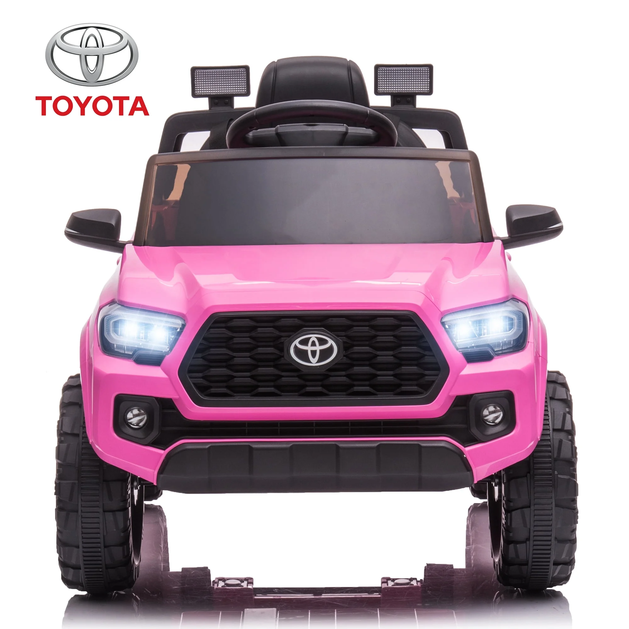Licensed Toyota Tacoma Electric Ride on Vehicle for Kids, 12V Powered Ride on Car Toys with Remote Control, LED Lights, MP3 Player, Gray
