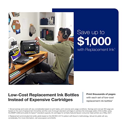 Epson EcoTank ET-2800 Wireless Color All-in-One Cartridge-Free Supertank Printer with Scan and Copy â€“ The Ideal Basic Home Printer - White, Medium
