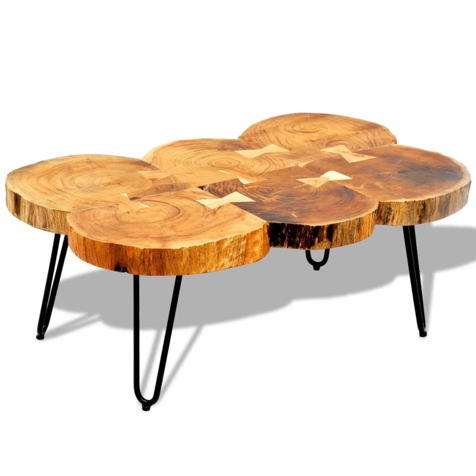 ikayaa Coffee Table 13.8" 6 Trunks Solid Sheesham Wood