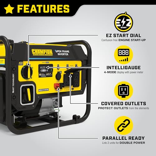 Champion Power Equipment 4250-Watt Dual Fuel RV Ready Portable Open Frame Inverter Generator with Quiet Technology
