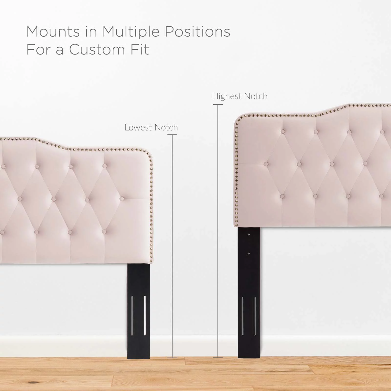 Modway Sophia Tufted Performance Velvet King/California King Headboard in Pink