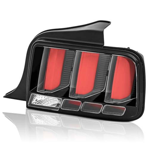 LED Tail Lights Assembly Compatible with 2005 2006 2007 2008 2009 Ford Mustang Rear Taillights Brake Lamp, Black Housing Clear Lens