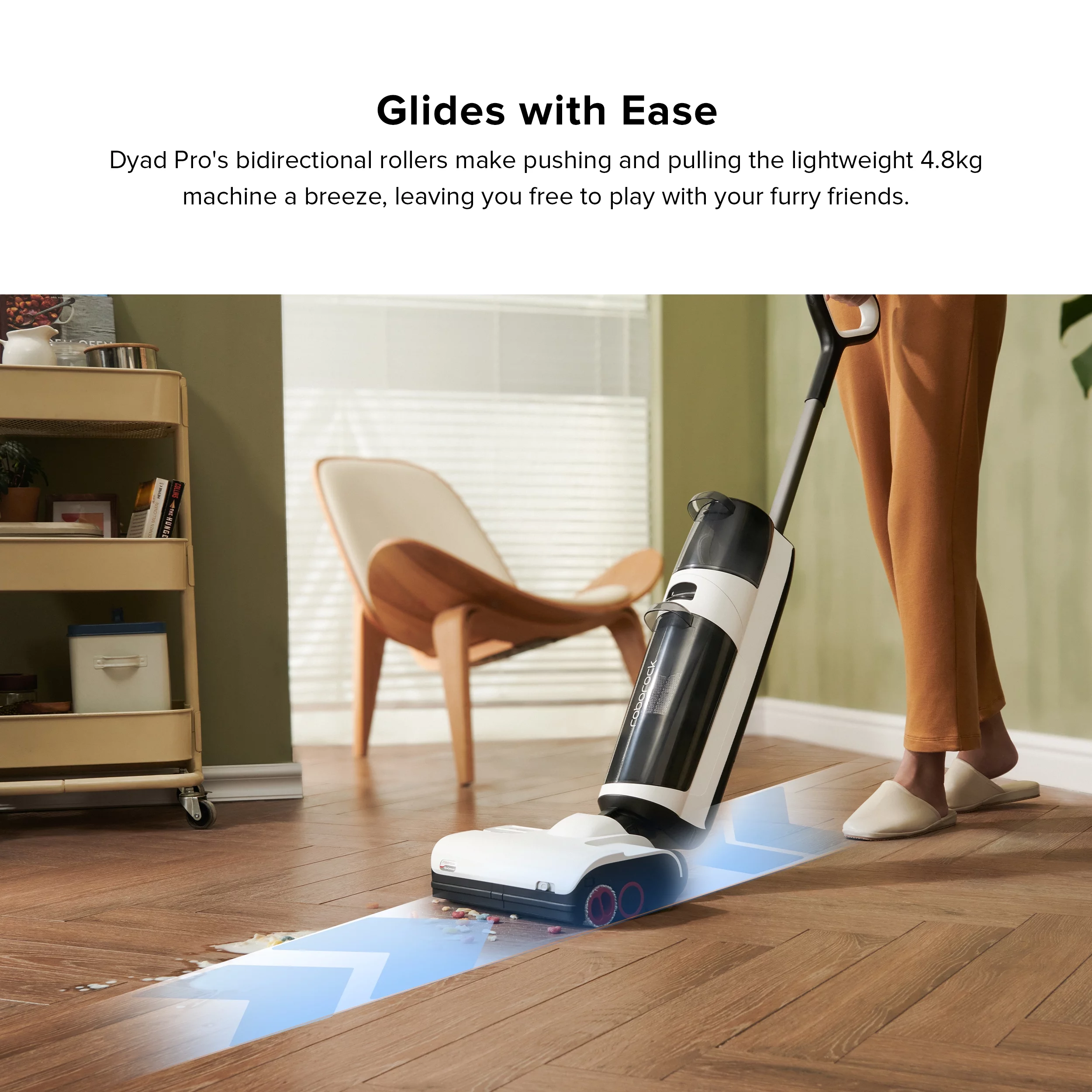 Roborock® Dyad Pro Wet and Dry Vacuum Cleaner with multi-rollers, 17000Pa Suction, Self-Cleaning and Self-Drying