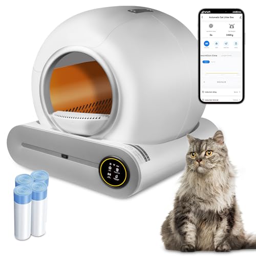 (2024) DuckSky Self Cleaning Cat Litter Box, 65L+9L Extra Large Automatic Litter Box for Multiple Cats