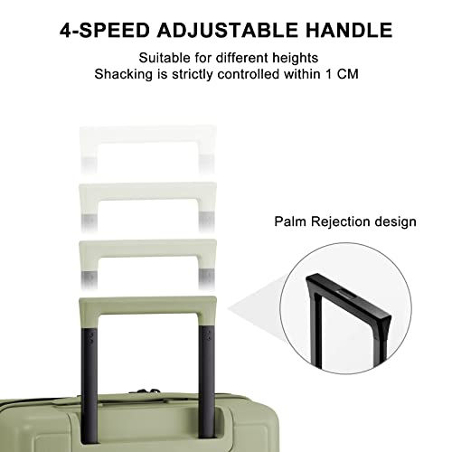 LEVEL8 Hard Shell Carry on Luggage Airline Approved, Carry-on Suitcases with Wheels, Lightweight Luminous Textured Hardside Travel Bag with Tsa Lock