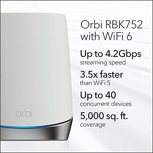 NETGEAR Orbi 370 Series Dual-Band WiFi 7 Mesh Network System for Home (RBE373) &ndash; Wireless Router + 2 Extenders, Security Features, 5 Gbps
