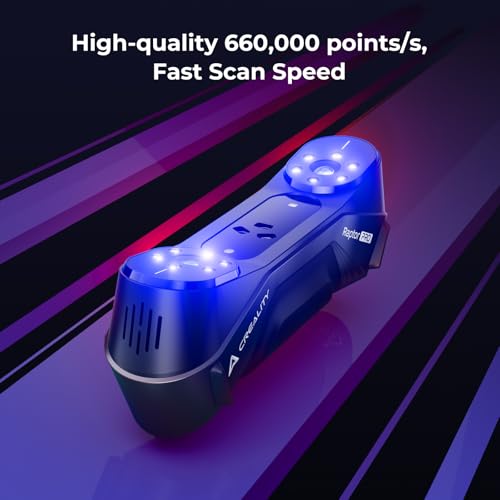 Creality CR-Scan Raptor Pro 3D Scanner for 3D Printing, 22+7 Blue Laser Lines, 30-60fps High Frame Scanning, 24-Bit Full-Color Scans