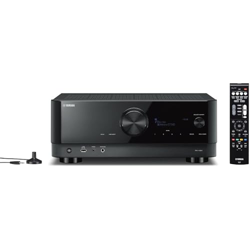 Yamaha RX-V6A 7.2-Channel Surround Sound Network AV Receiver with MusicCast Built-in Wi-Fi and Bluetooth Streaming Home Theater System Bundle with