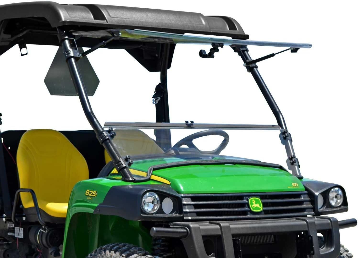 SuperATV Heavy Duty Scratch Resistant 3-in-1 Flip Windshield compatible with John Deere Gator HPX / 620i / 625i / 825i / XUV 850 / XUV 855D