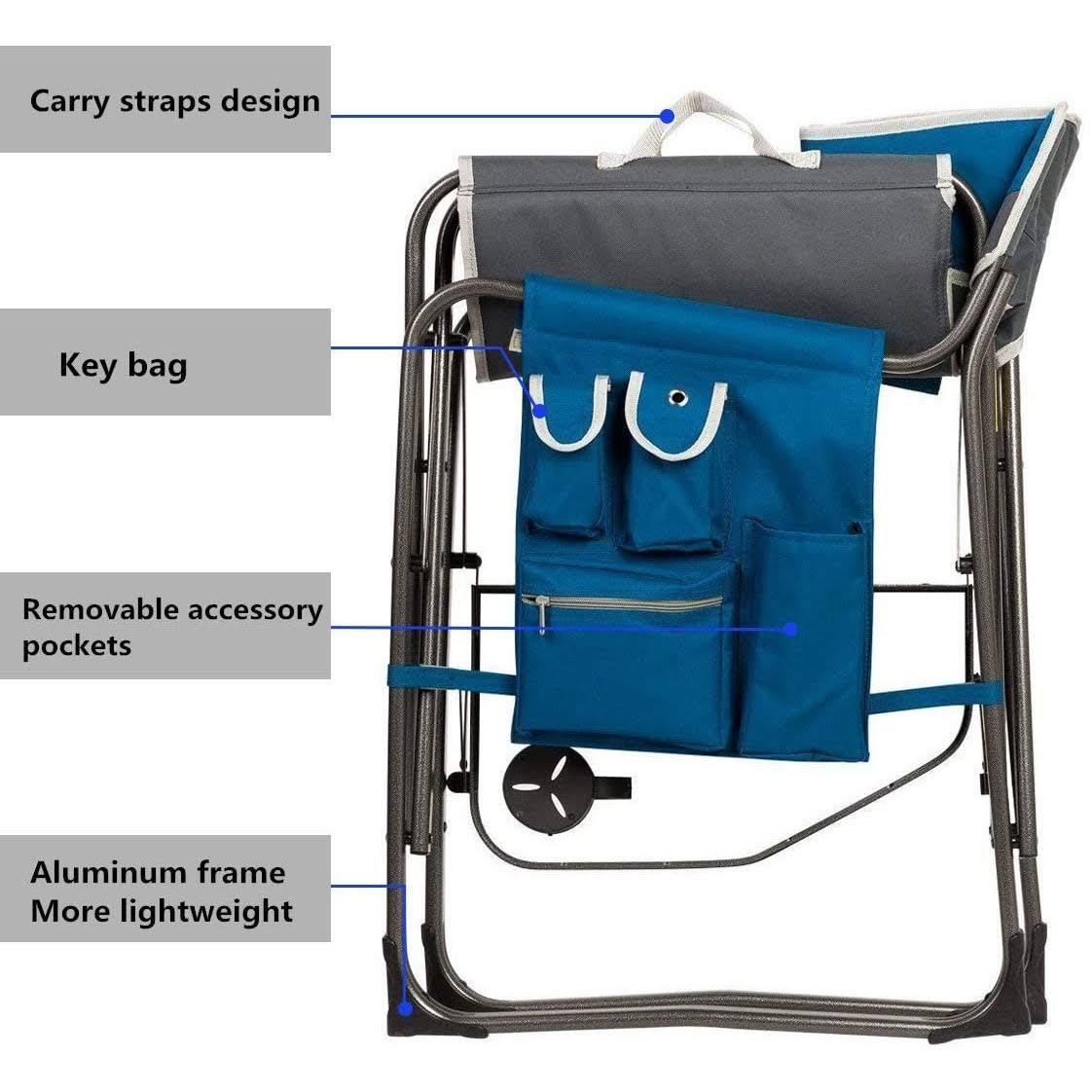 Timber Ridge Portable Folding Camping Directors Chair with Side Table (2 Pack) by VM Express