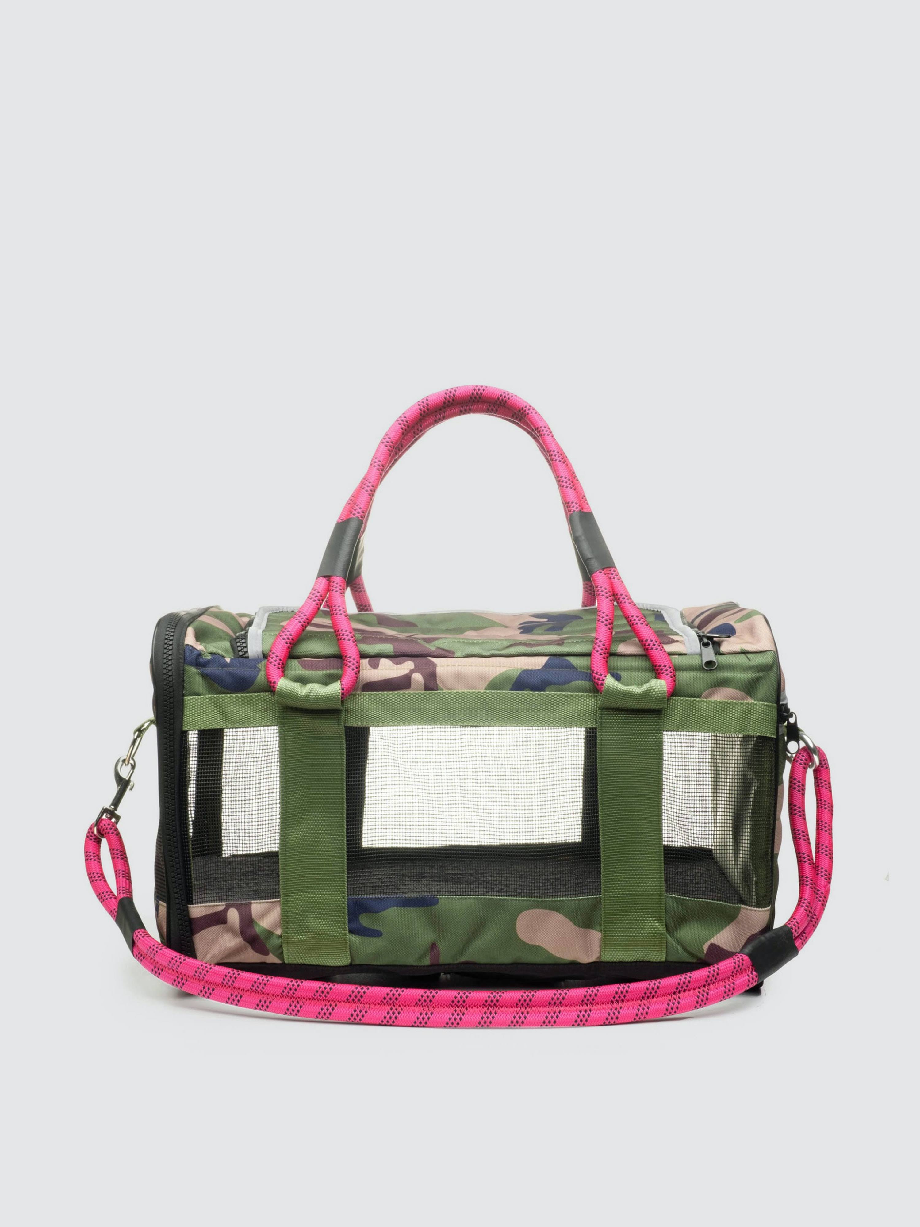 ROVERLUND Travel Airline-Approved Dog u0026 Cat Carrier, Camo/Magenta, Small