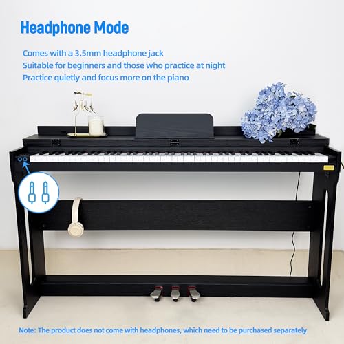 Digital Piano 88 Keys,Keyboard Piano,Touch-Sensitive,Electric Piano,Semi Weighted,Upright,Acoustic,Beginners,Adults,Full Size,Stand,Pedal