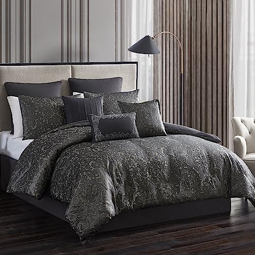 Riverbrook Home 100% Polyester Comforter Set, Queen, Hillcrest - Ivory/Gold, 9 Piece Set