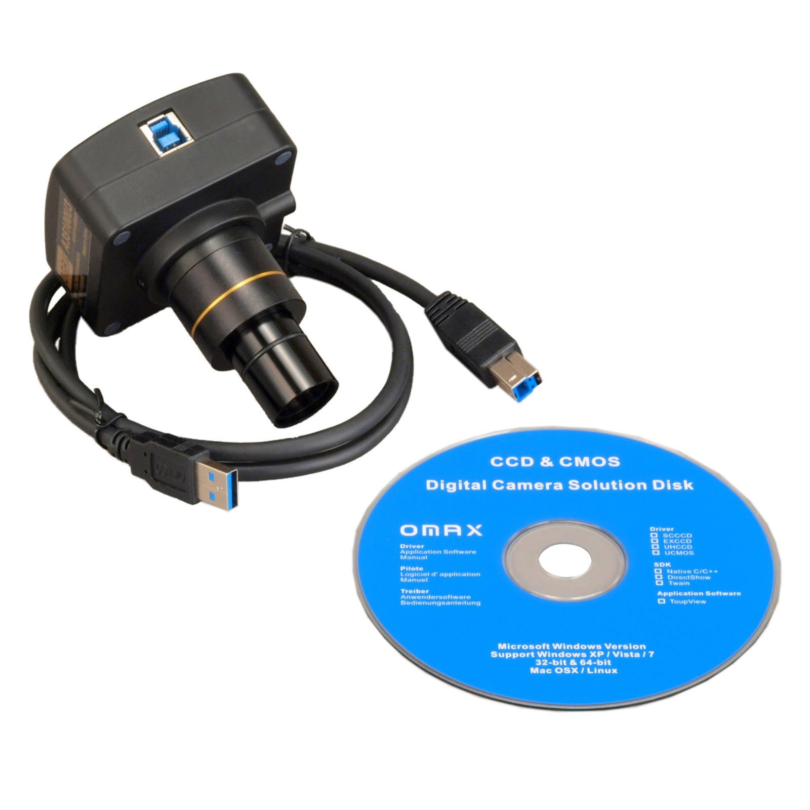 OMAX 40X-2500X USB 3.0 Super Speed 5MP Digital Compound Trinocular LED Lab Biological Microscope