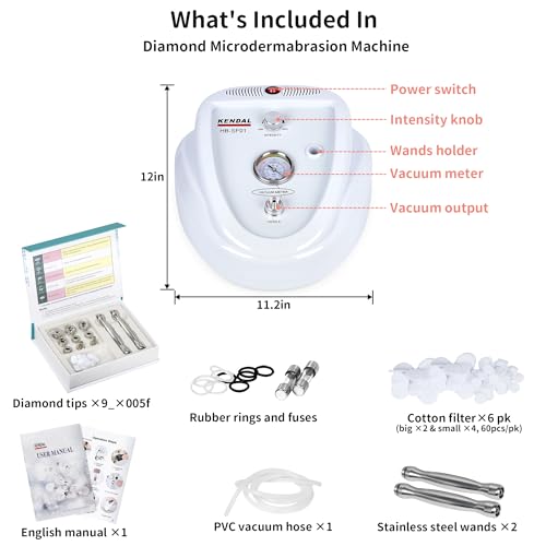 Kendal Microdermabrasion Machine, Professional Diamond Microdermabrasion Machine, Facial Beauty Equipment for Esthetician Supplies