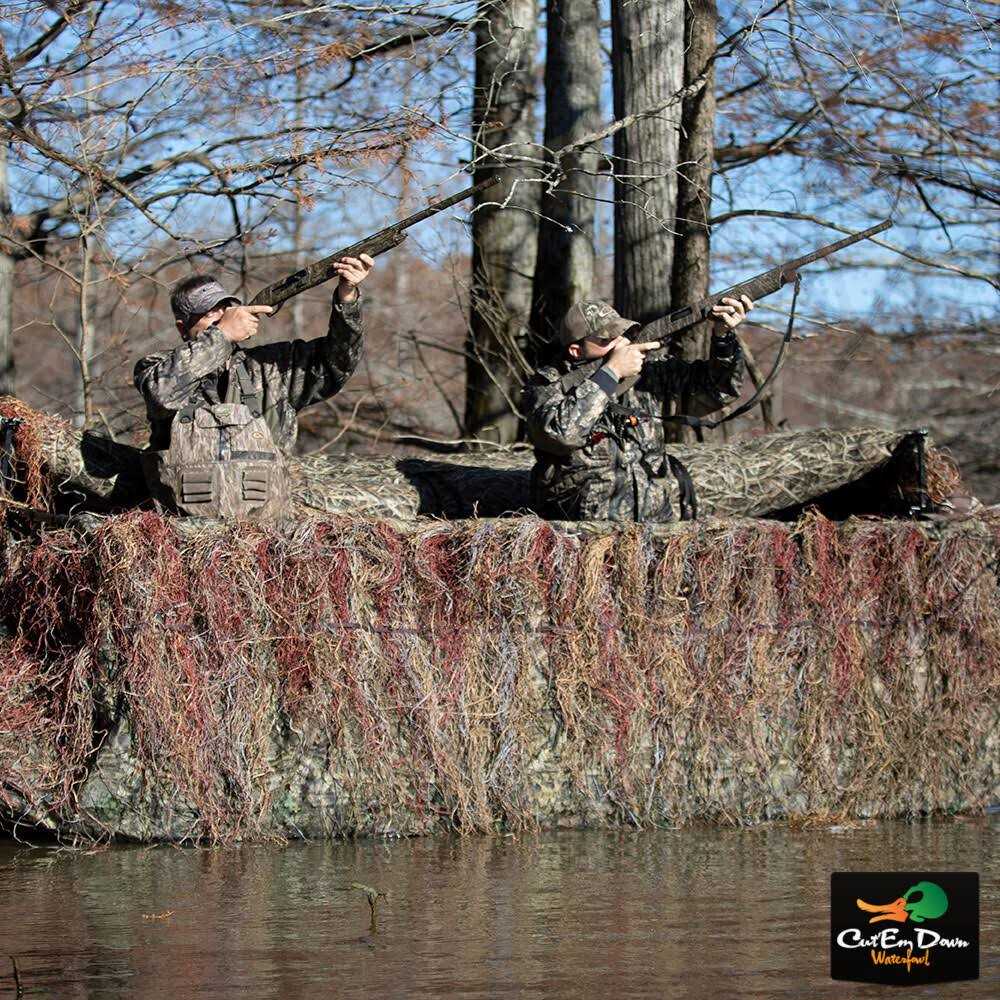 Drake Waterfowl Drake Ghillie Boat Blind with No-Shadow Dual Action Top - Sports Supplies Online Store