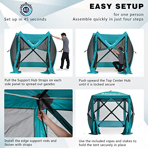 MASTERCANOPY 12x12FT Pop Up Gazebo Screen Tent - Instant Screen House with Netting, Quick Set, Outdoor Canopy Shelter with Carry Bag for Camping