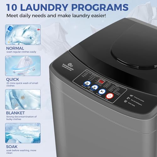 Portable Washing Machine Full-Automatic Portable Washer 2.1 Cu.ft Compact Washer for Home