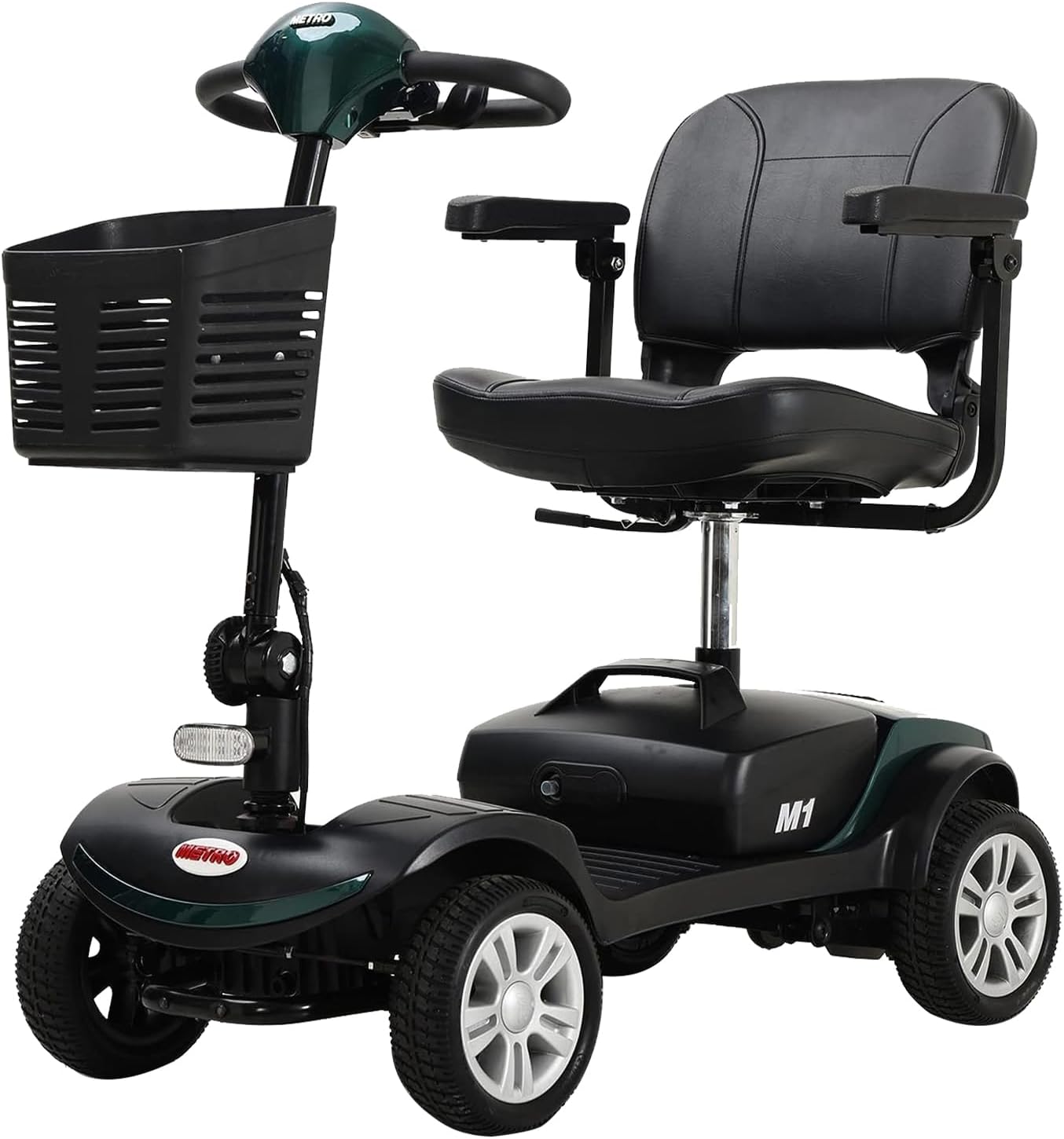 Electric Mobility Scooter for Adults Seniors Wheelchair Device for Travel 4 Wheel Folding Scooter with Seat-300 lbs Max Weight Long Range Power